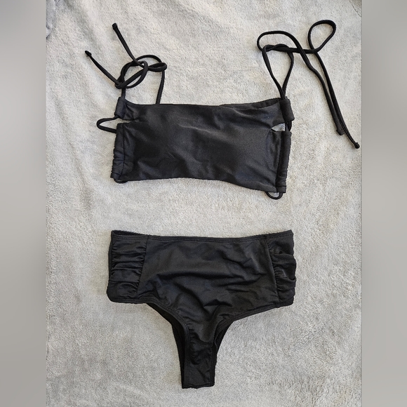 NEW Black Bikini with Bralette Top & High Waisted Bottoms - Picture 6 of 6